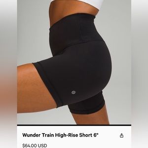 Lululemon Wunder Train High-Rise Short 6"